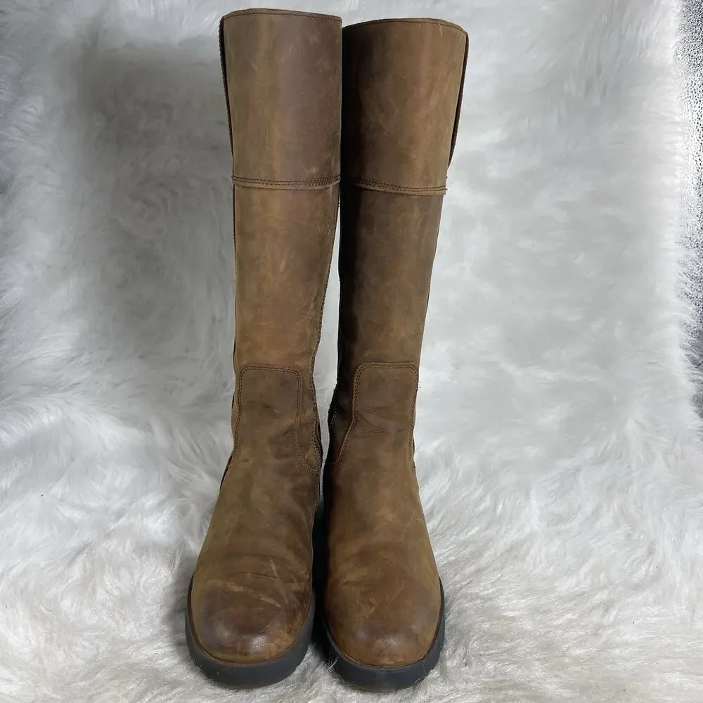 Timberland Graceyn Women’s 8 Brown Waterproof Tall Side Zip A2FXB A5819